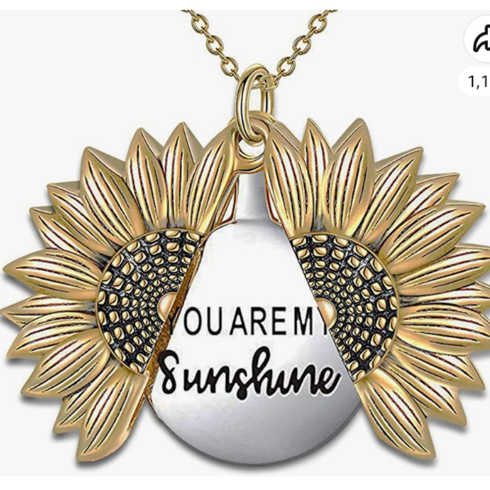 Sunflower necklace locket
